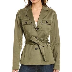 Brooks Brothers Stretch Cotton Twill Belted Safari Jacket NWT Size 12